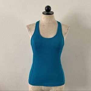 Lucy racer back blue stripe activewear workout sports tank top